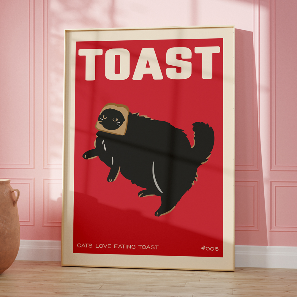 Home Decor Vietnam - Black Cat Breakfast Toast Lover Gift