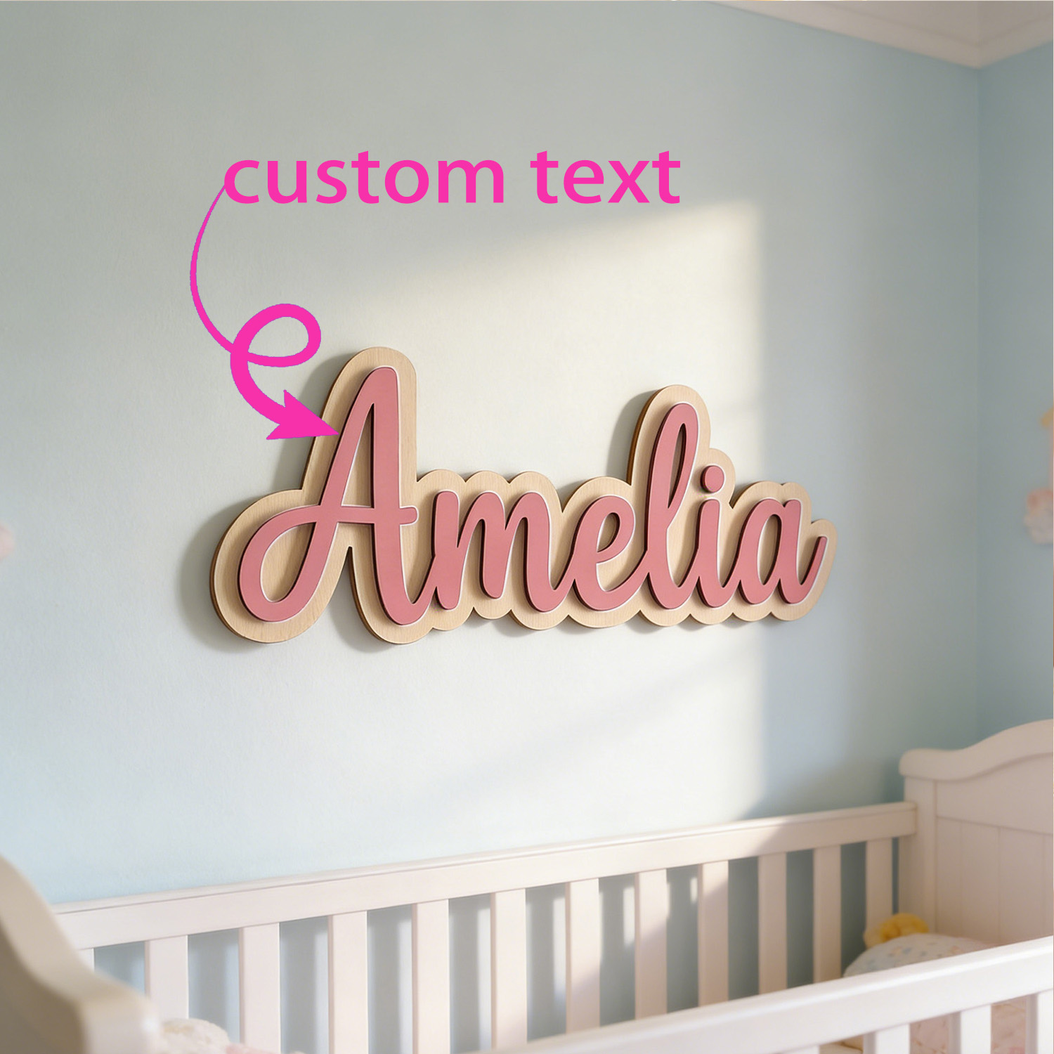Home Decor Names - 1pc Customized Double-layer Wooden Surname Brand,