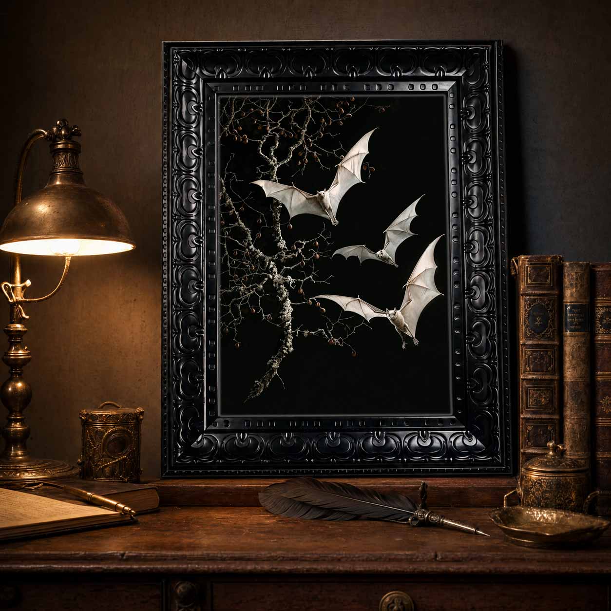 Abstract Oil Painting - Halloween Wall Art Gothic Dark Academia