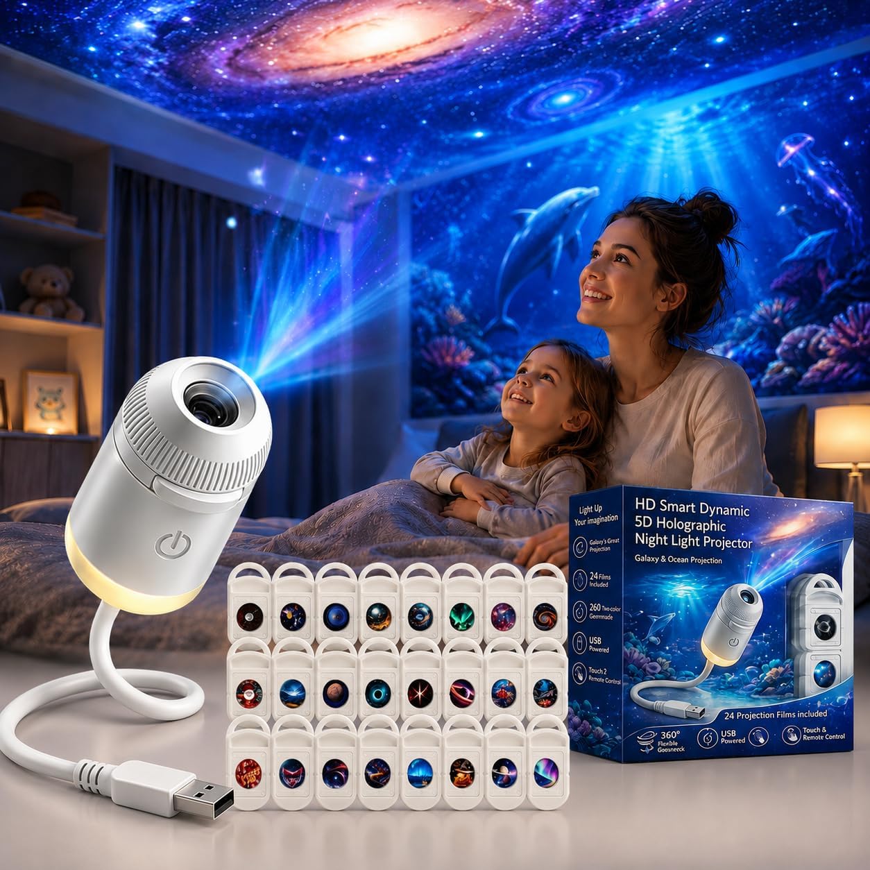 Home Decor Com - HD Smart Dynamic 5D Holographic Night