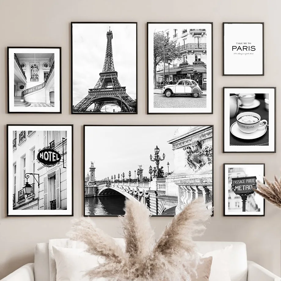 Abstract Oil Painting - Wall Art Canvas Painting Black White