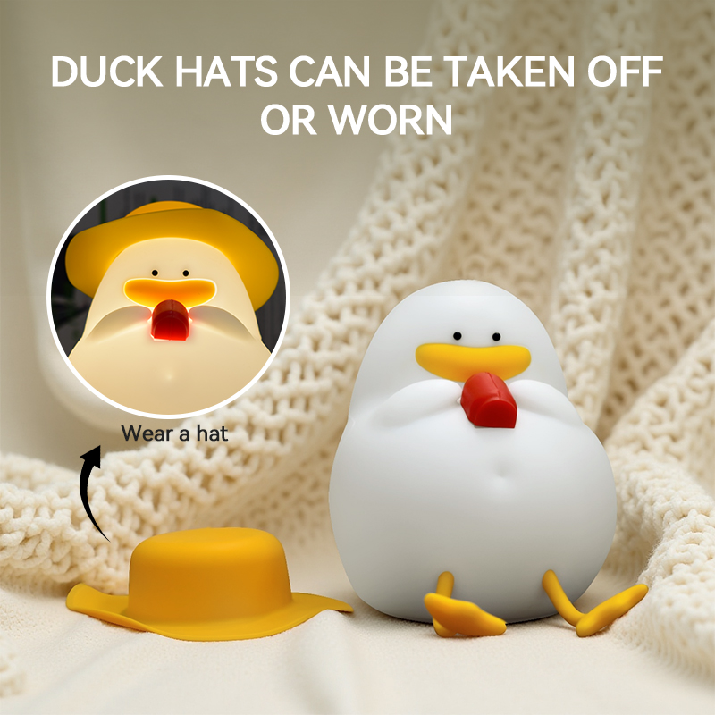 Home Decor Happy - Happy Duck Night Light,Touch-Control Bedside Lamp,Chargable
