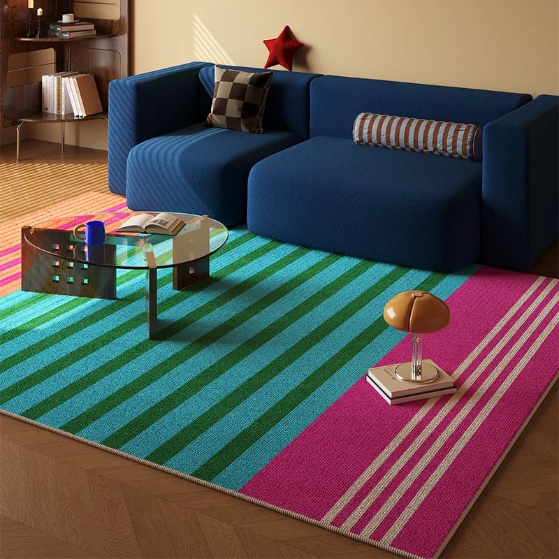 Home Decor Dopamine - VIKAMA Dopamine Color Stripe Area Rug