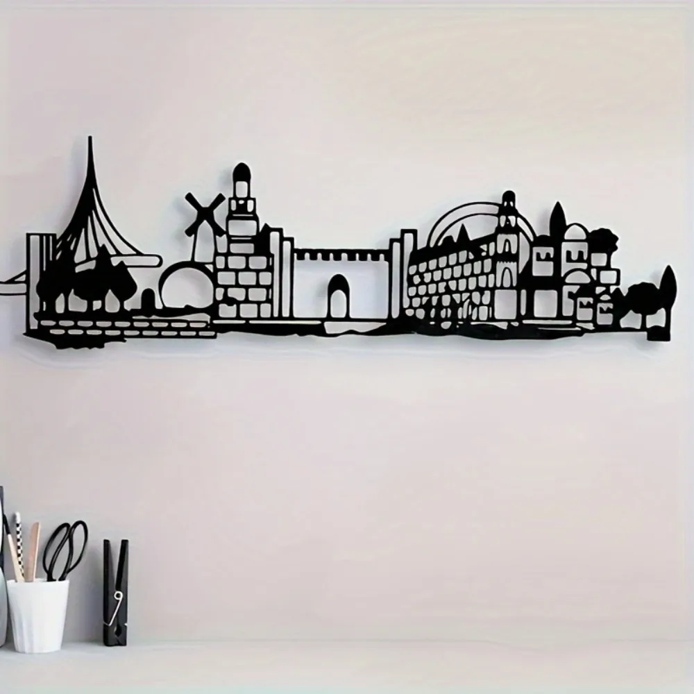 Home Decor Wall Art - CIFBUY Iron Wall Art Jerusalem Skyline