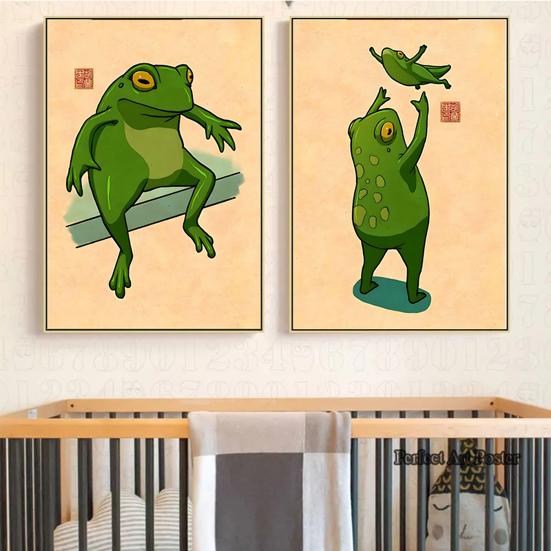 Funny Cute Frogs Meme Poster E - Home Decor Vietnam review and price