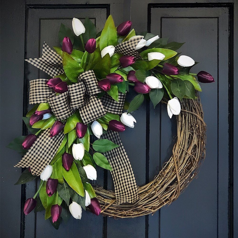 Spring Tulip Wreath, Door Hang - Home Decor Tulip review and price