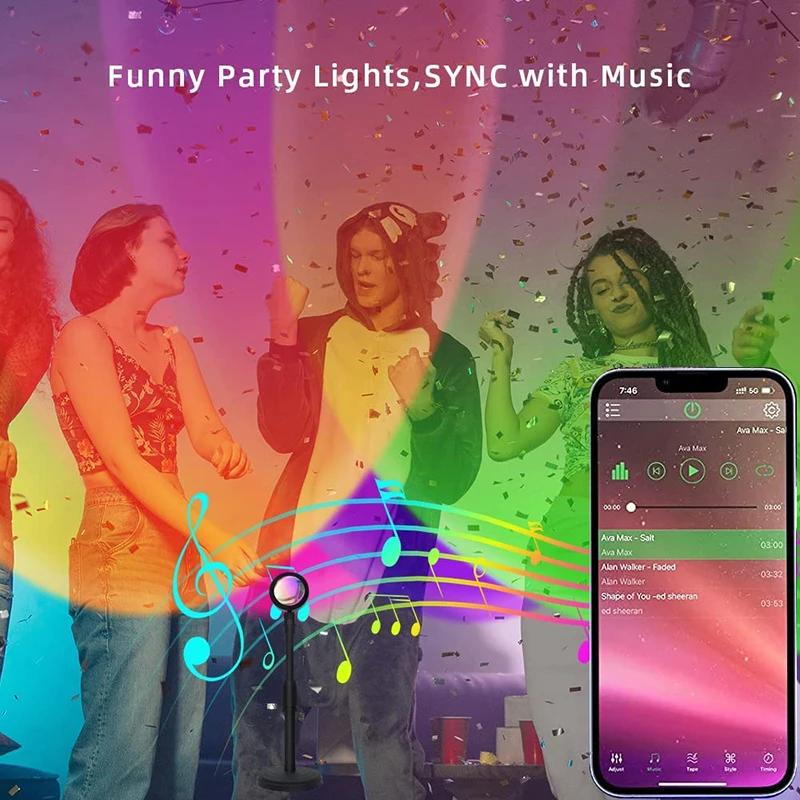 Smart LED Sunset Lamp Colorful - Home Decor App review and price
