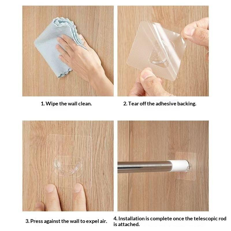 No Drill Transparent Self Adhe - Home Decor Curtain review and price