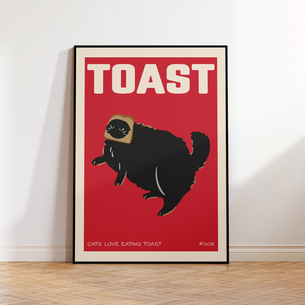 Black Cat Breakfast Toast Love - Home Decor Vietnam review and price
