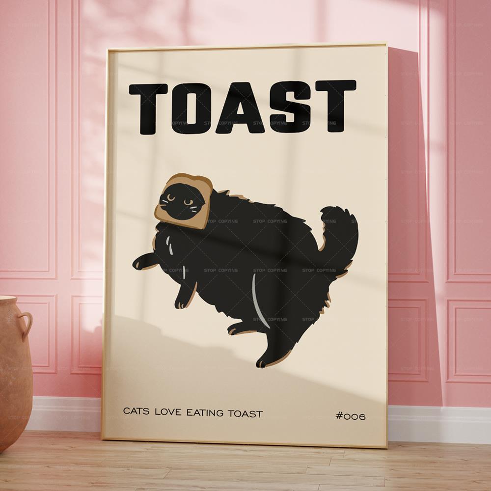 Black Cat Breakfast Toast Love - Home Decor Vietnam review and price
