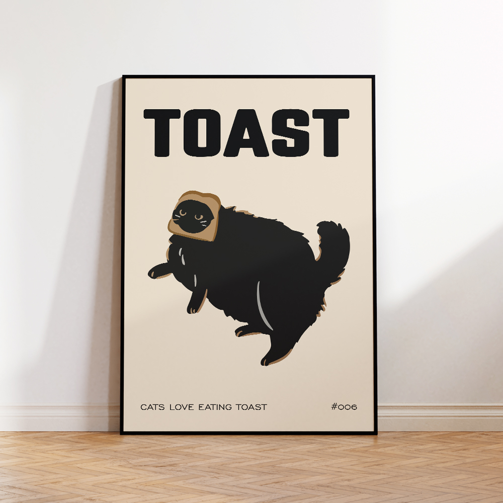 Black Cat Breakfast Toast Love - Home Decor Vietnam review and price