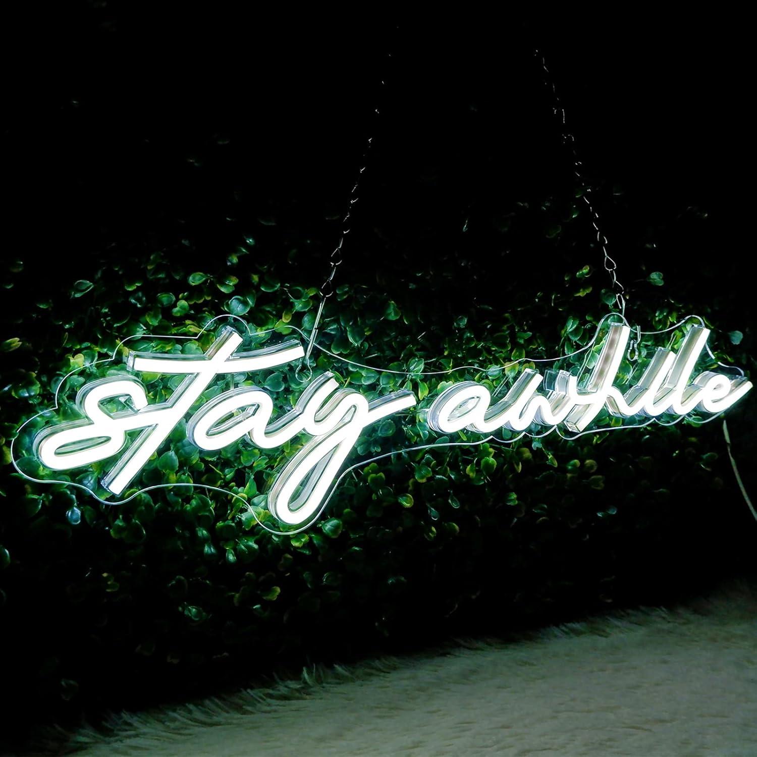 Stay Awhile Neon Signs USB Dim - Home Decor Lighting review and price