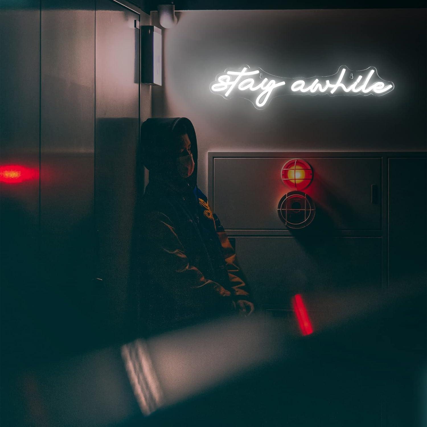Stay Awhile Neon Signs USB Dim - Home Decor Lighting review and price