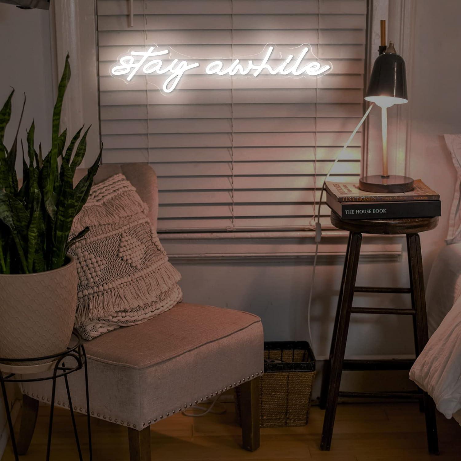Stay Awhile Neon Signs USB Dim - Home Decor Lighting review and price