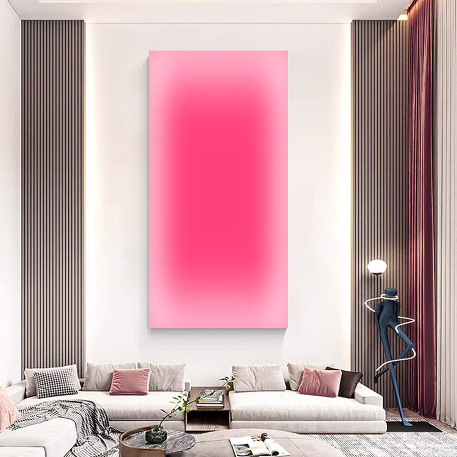 Abstract Pink Ombre Art Neon G - Home Decor Dopamine review and price