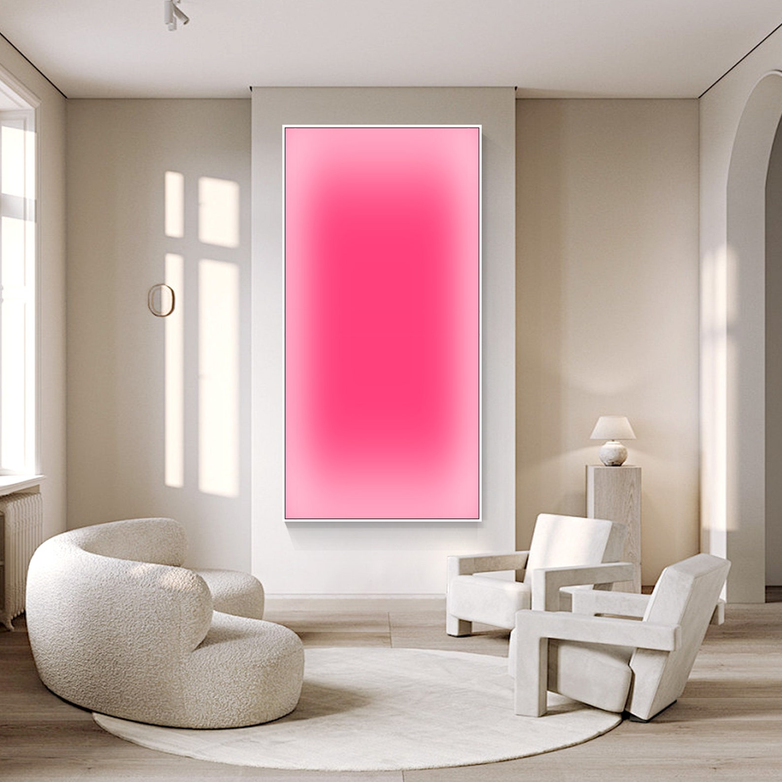 Abstract Pink Ombre Art Neon G - Home Decor Dopamine review and price