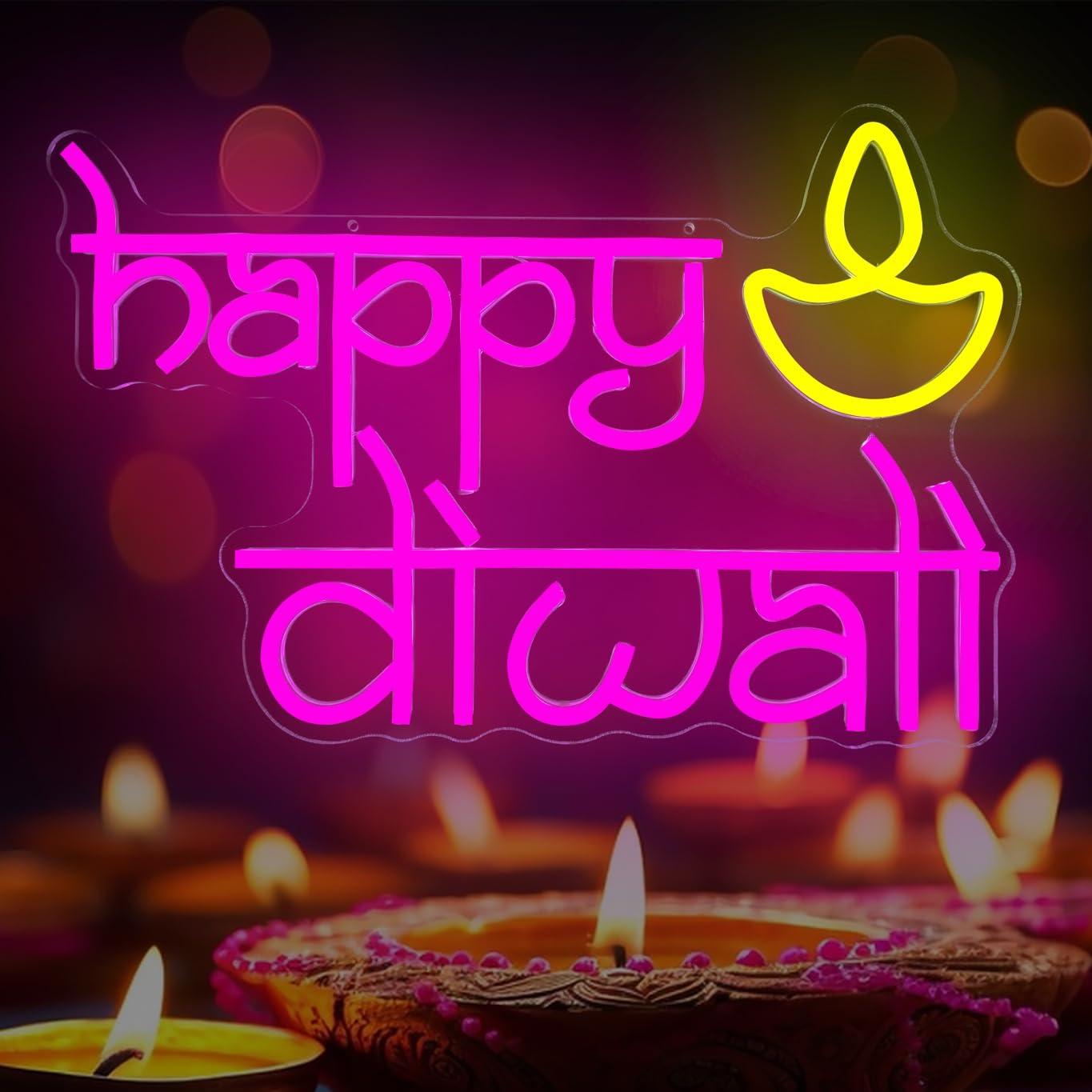 Happy Diwali Neon Sign USB Pow - Home Decor Happy review and price