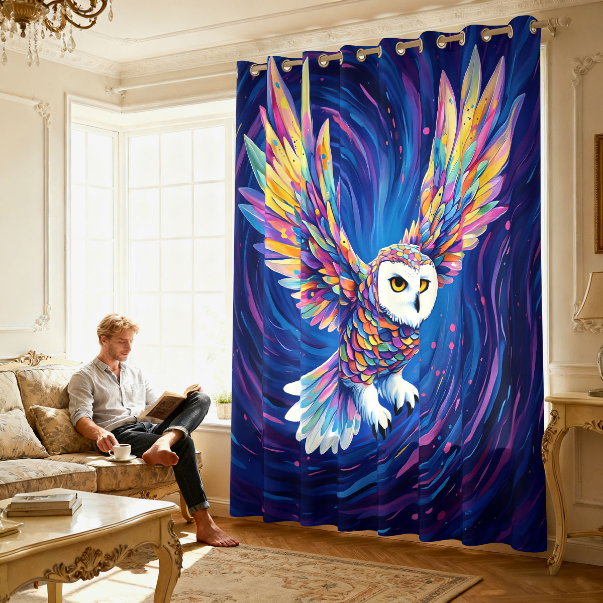 1PC Colorful Starry Sky Flying - Home Decor Curtain review and price