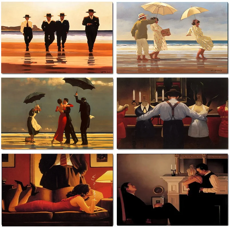 Scottish Artist Jack Vettriano - Abstract Oil Painting review and price
