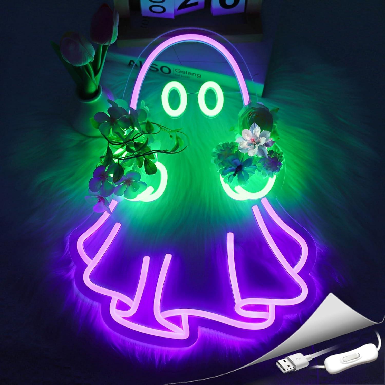 Ghost Neon Sign USB Powered LE - Home Decor Lighting review and price