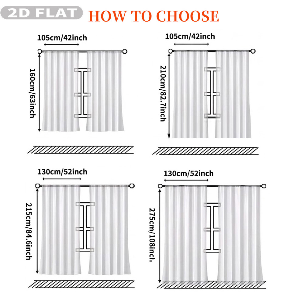 Custom 2D Flat 2pcs Sheer Curt - Home Decor Curtain review and price