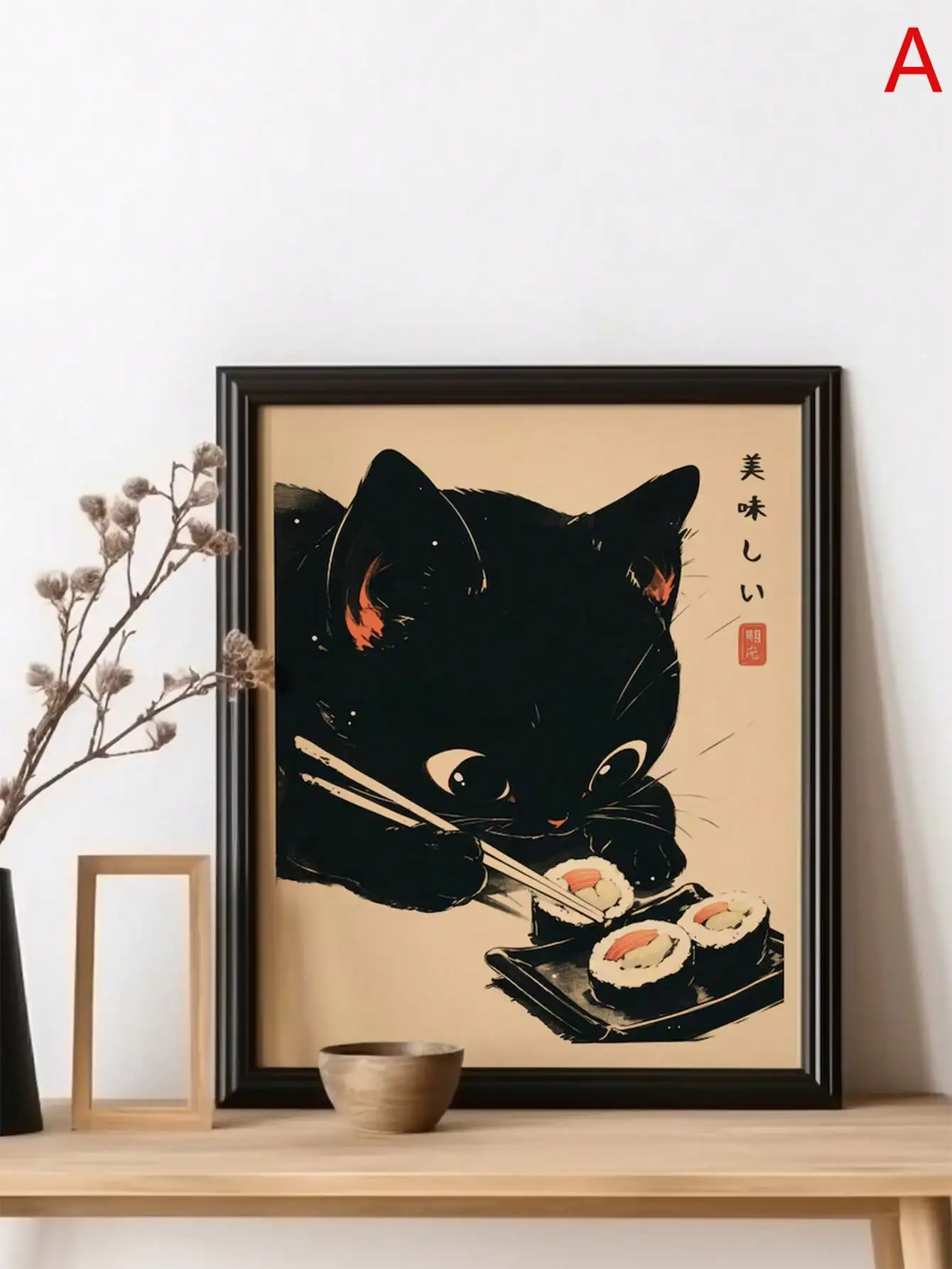 Cat Eating Japanese Ramen Sush - Home Decor Vietnam review and price