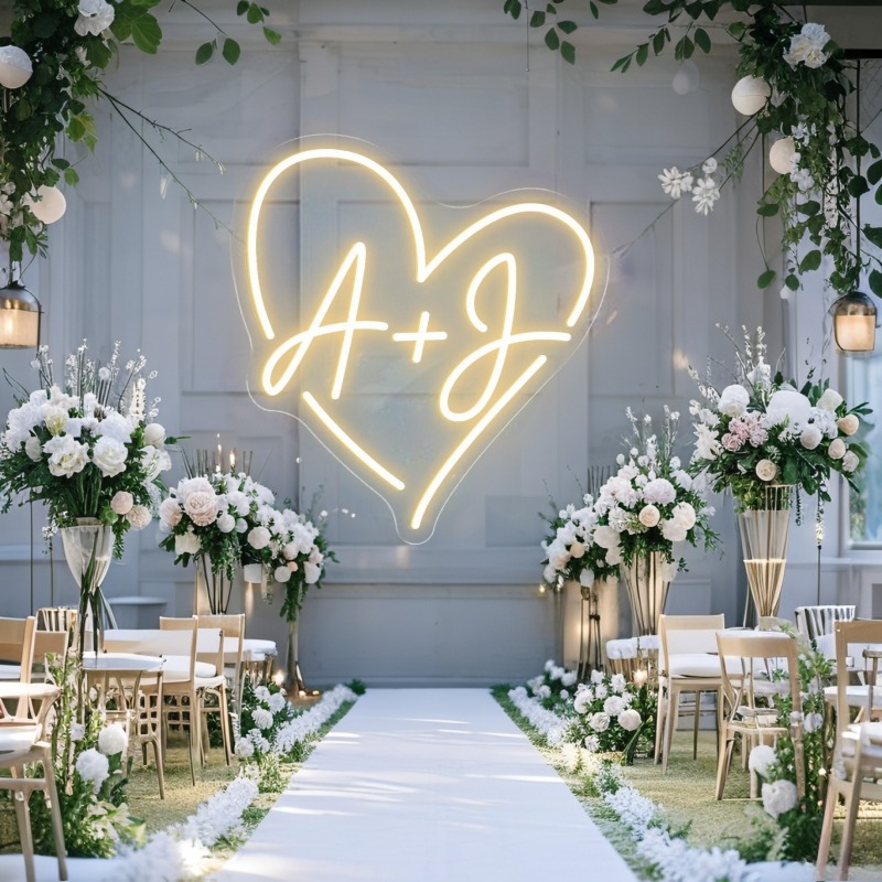 Custom Initials Heart LED Neon - Home Decor Com review and price