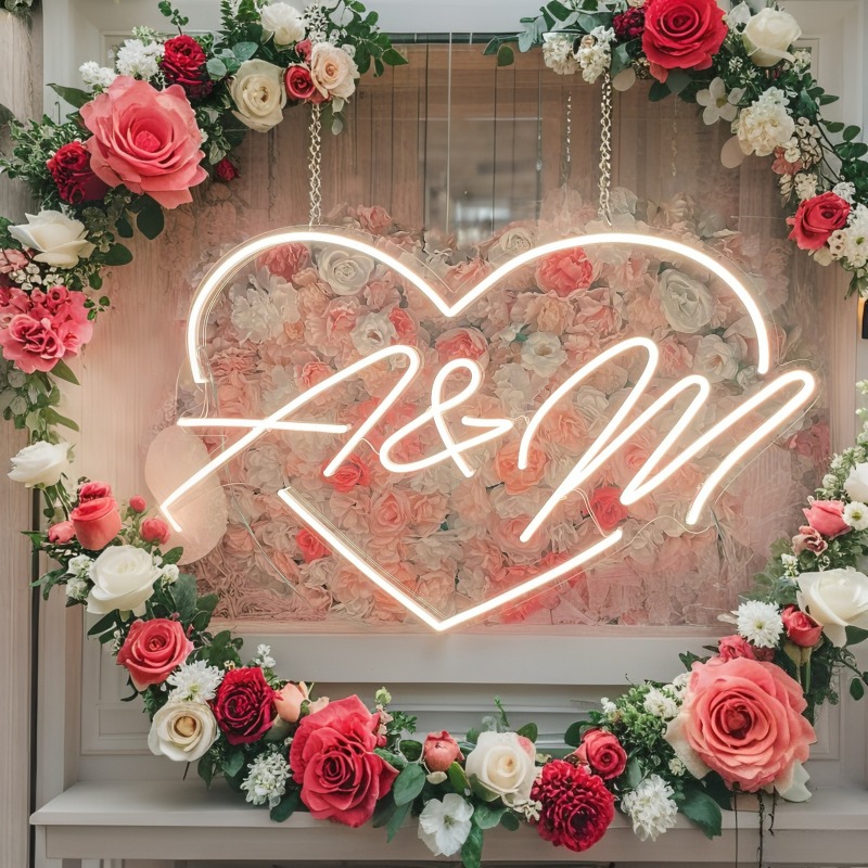 Custom Initials Heart LED Neon - Home Decor Com review and price
