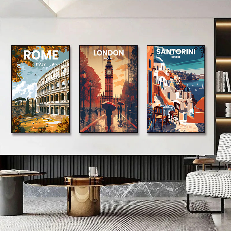 Modern Travel Cities Santorini - Home Decor Vietnam review and price