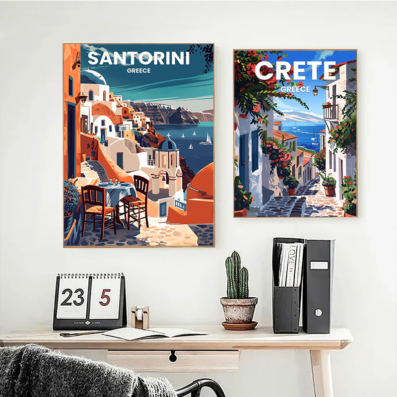 Modern Travel Cities Santorini - Home Decor Vietnam review and price