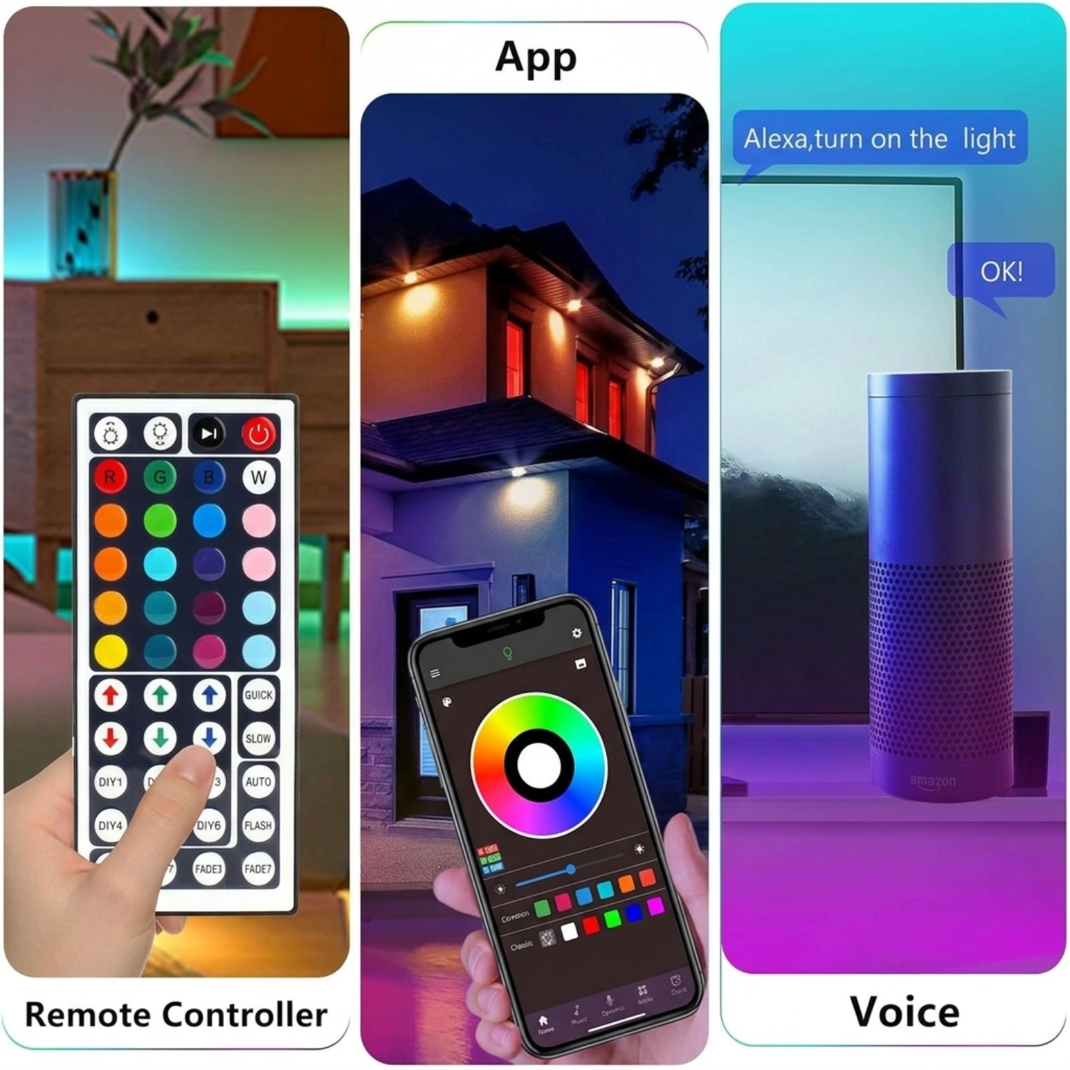 10M 20M 30M RGB LED Lights Str - Home Decor App review and price