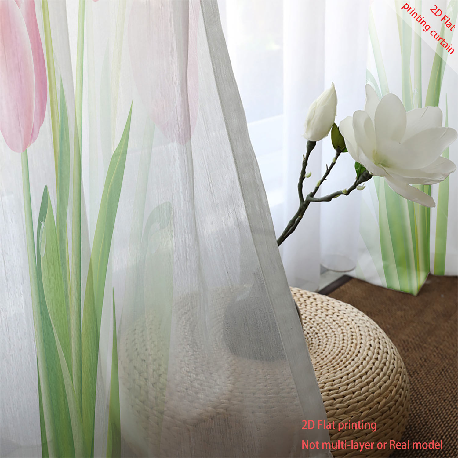 Pink tulip print transparent g - Home Decor Tulip review and price