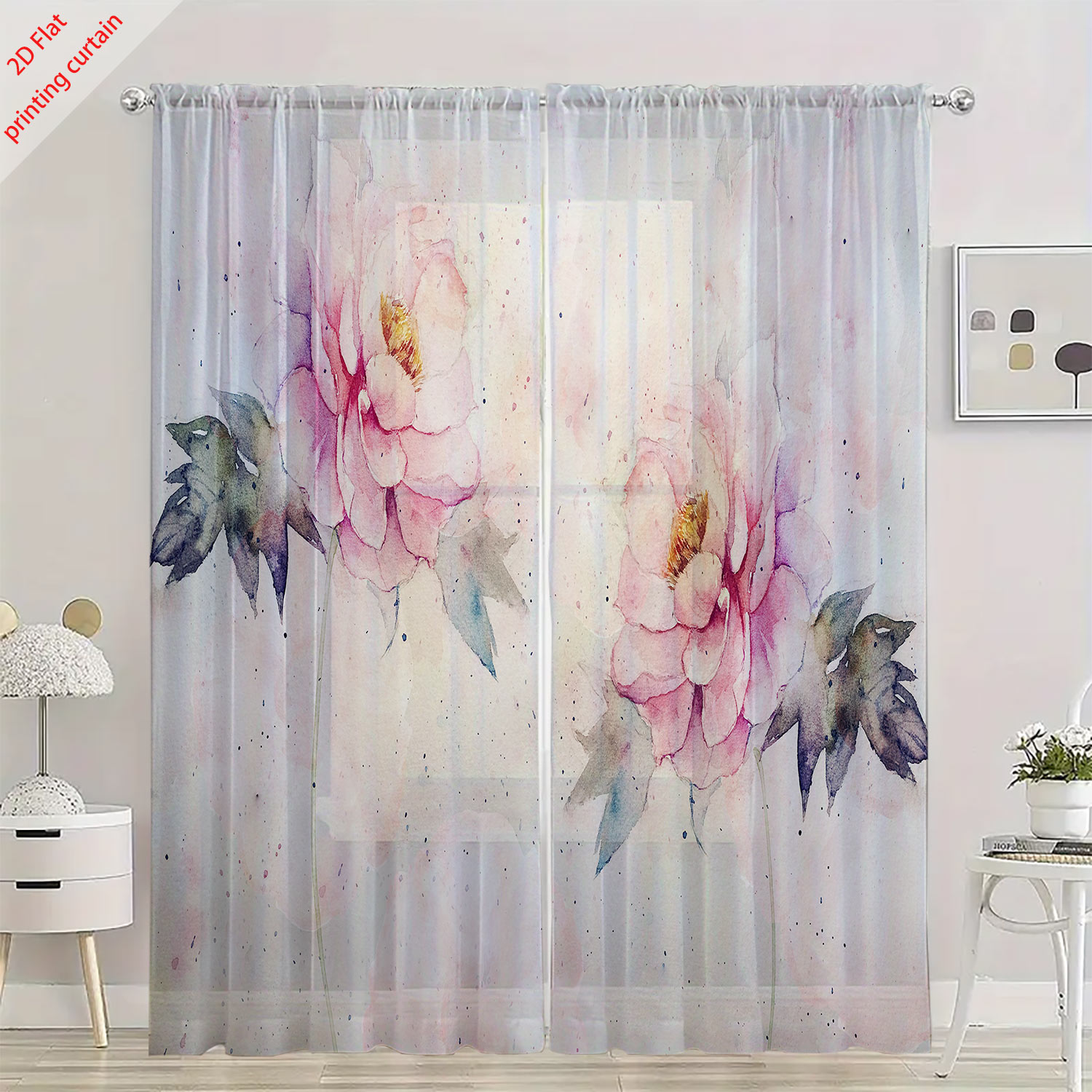 Pink tulip print transparent g - Home Decor Tulip review and price
