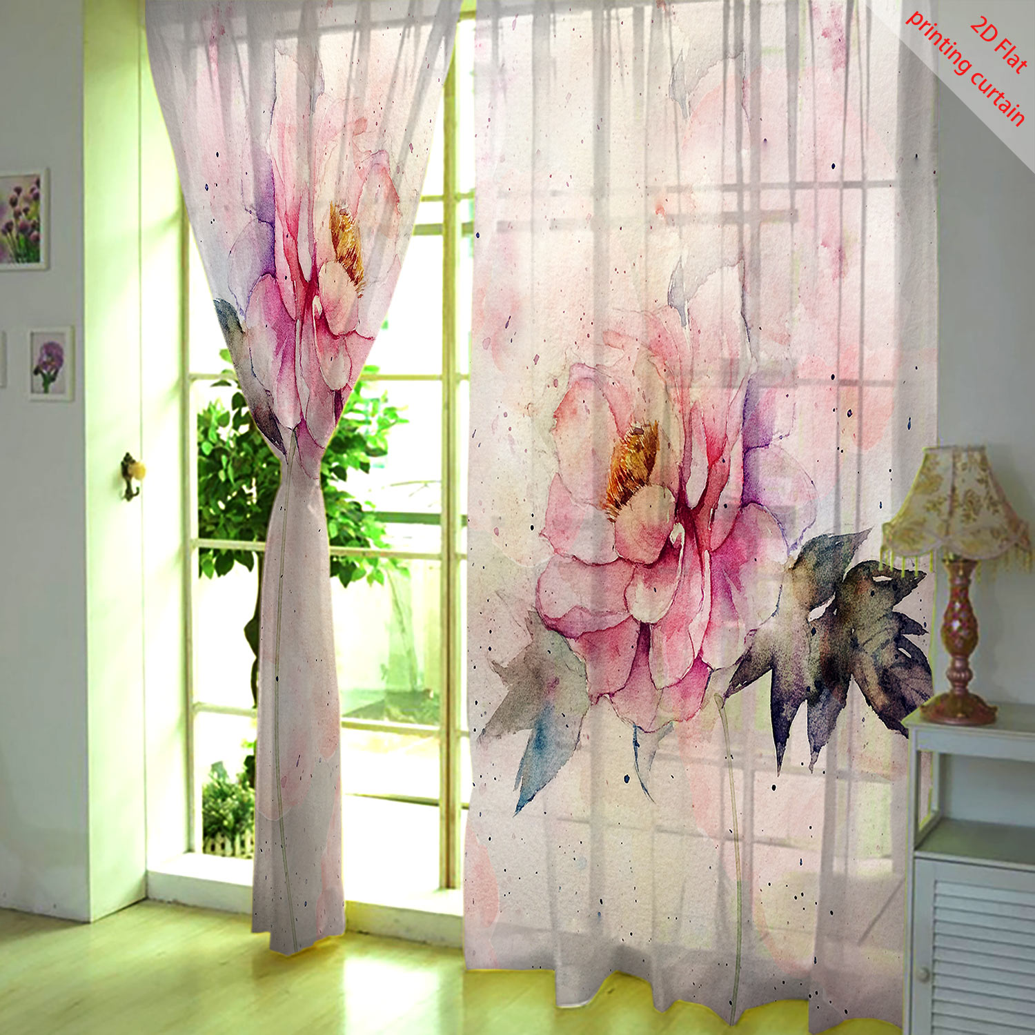Pink tulip print transparent g - Home Decor Tulip review and price
