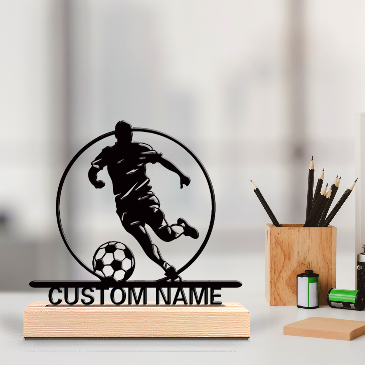 Custom Soccer Player Metal Sta - Home Decor Com review and price