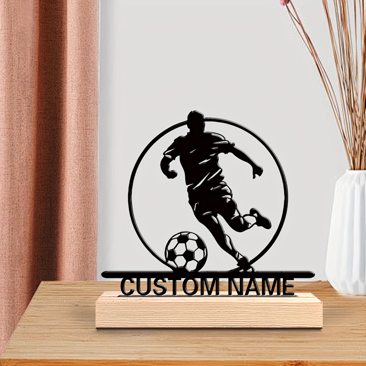 Custom Soccer Player Metal Sta - Home Decor Com review and price