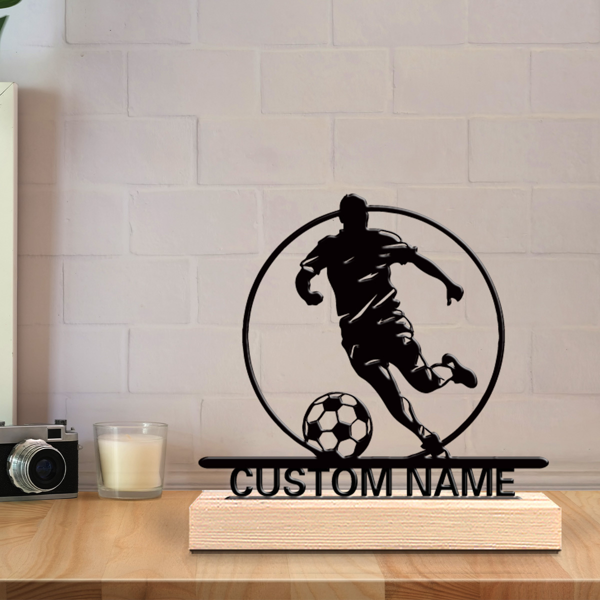 Custom Soccer Player Metal Sta - Home Decor Com review and price