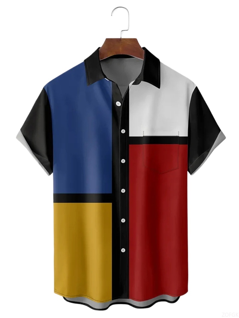 Men Shirts 3d Geometric Art Co - Abstract Oil Painting review and price