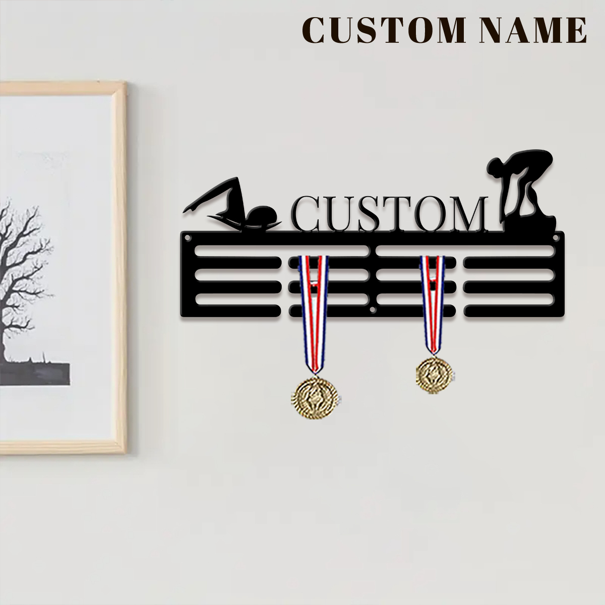 1pc Custom Swimming Metal Meda - Home Decor Com review and price