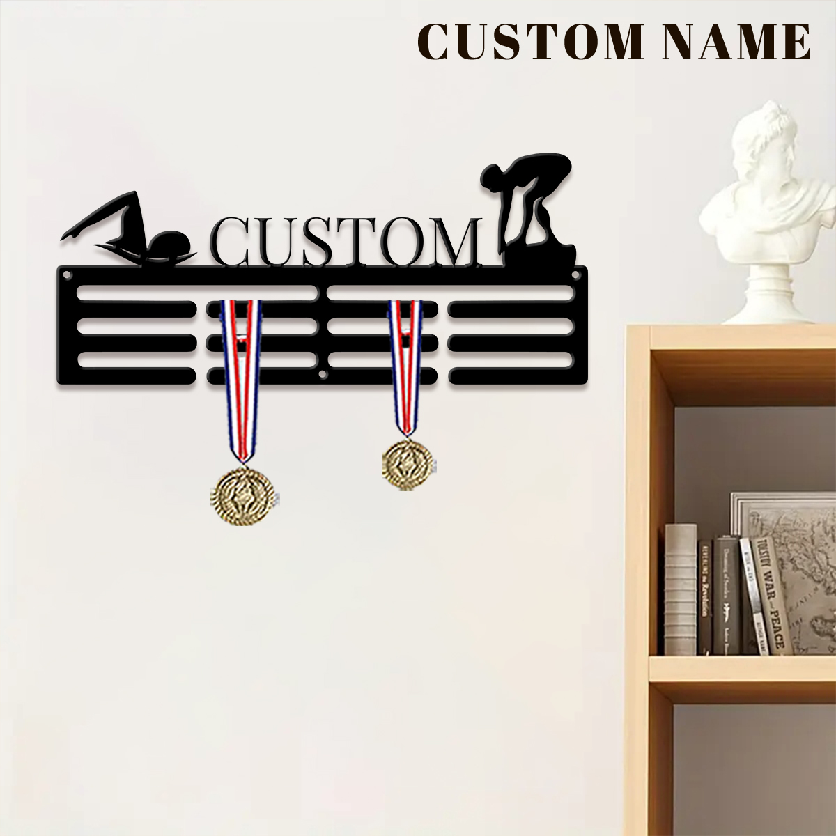 1pc Custom Swimming Metal Meda - Home Decor Com review and price