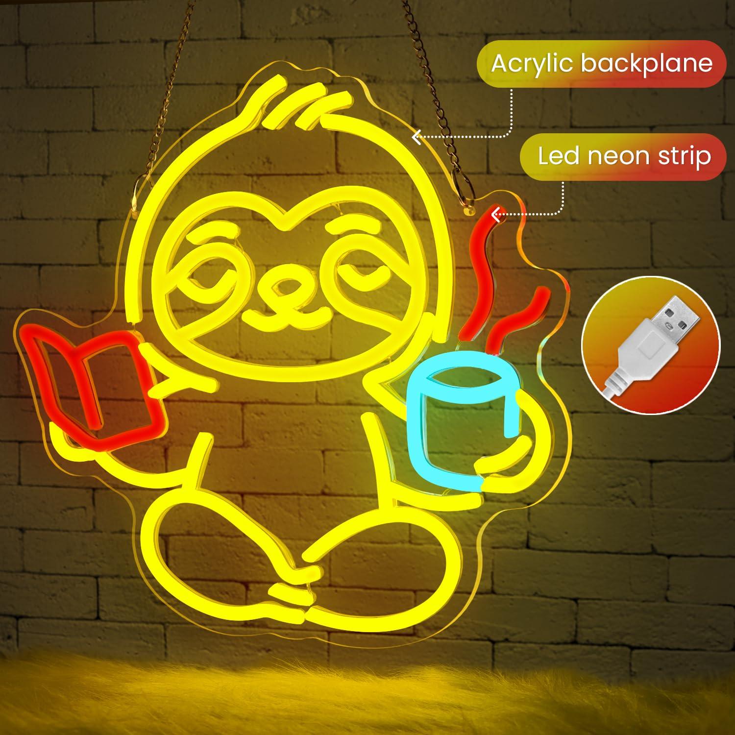 Sloth Neon Sign USB Dimmable L - Home Decor Lighting review and price