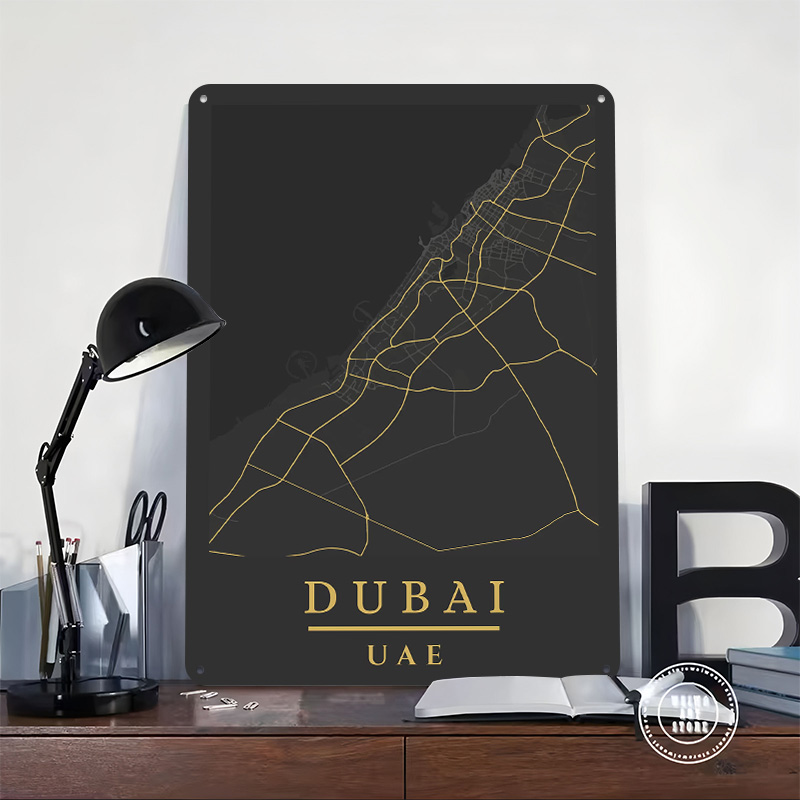 Dubai UAE Map Art Printed Post - Home Decor Dubai review and price