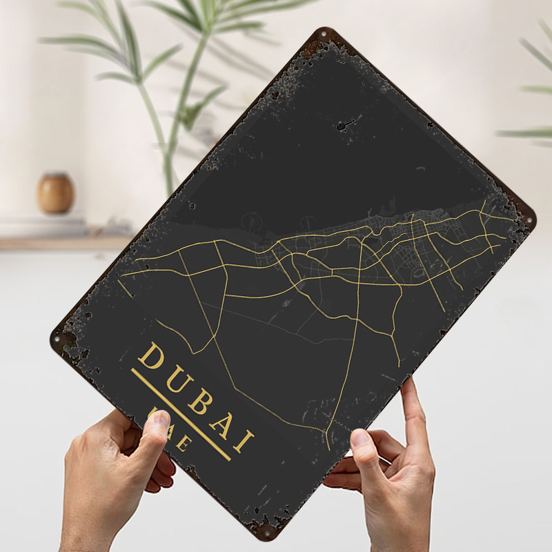 Dubai UAE Map Art Printed Post - Home Decor Dubai review and price
