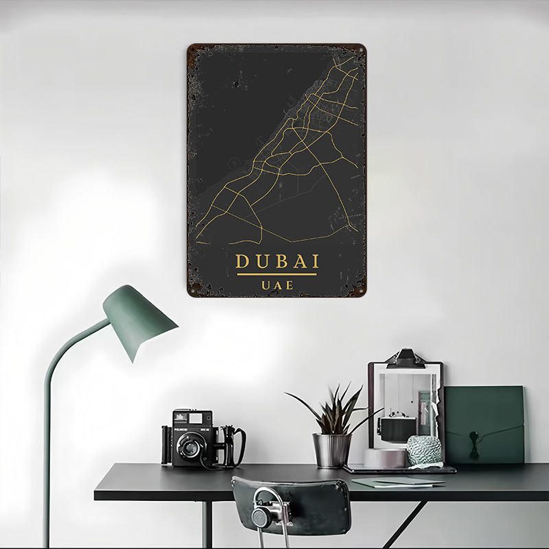 Dubai UAE Map Art Printed Post - Home Decor Dubai review and price