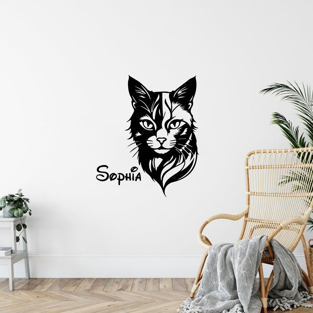 1PC Cute Cat Personalized Name - Home Decor Wallpaper review and price