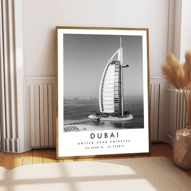 Black White Travel City Poster - Home Decor Dubai review and price