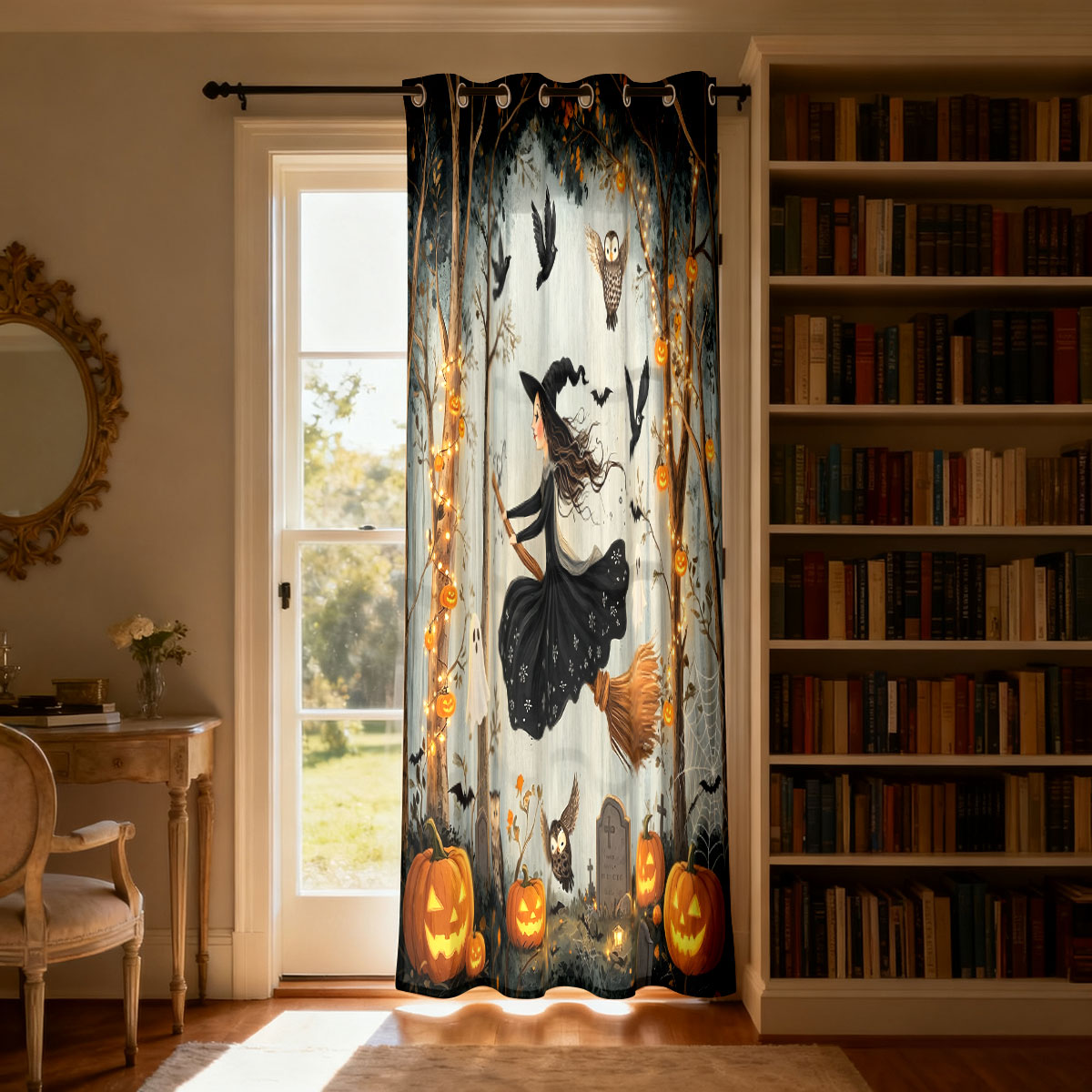 1PC Halloween Witch Pumpkin Gh - Home Decor Curtain review and price