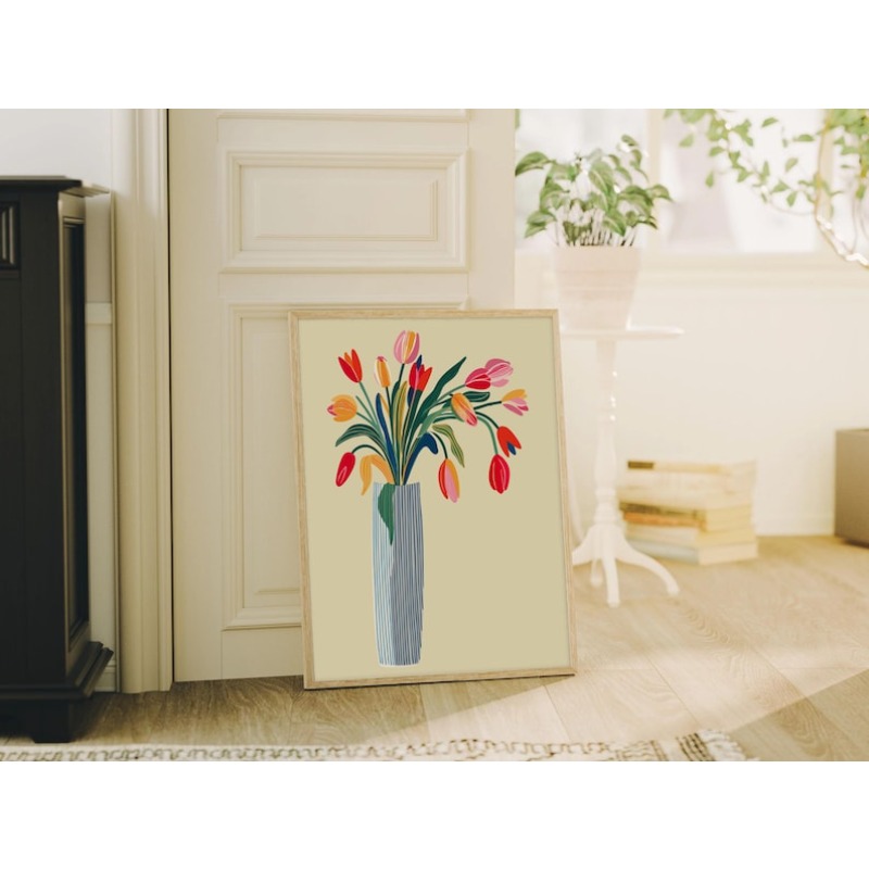 2pcs Tulip Flowers Canvas Wall - Home Decor Tulip review and price
