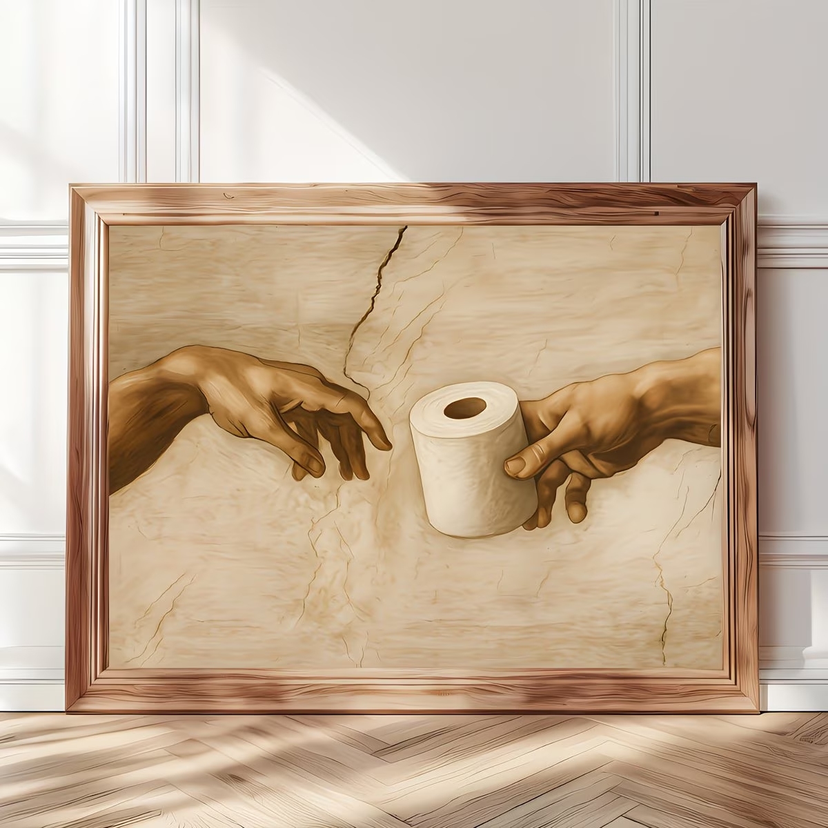 Retro Humorous Toilet Paper Wa - Home Decor Wallpaper review and price