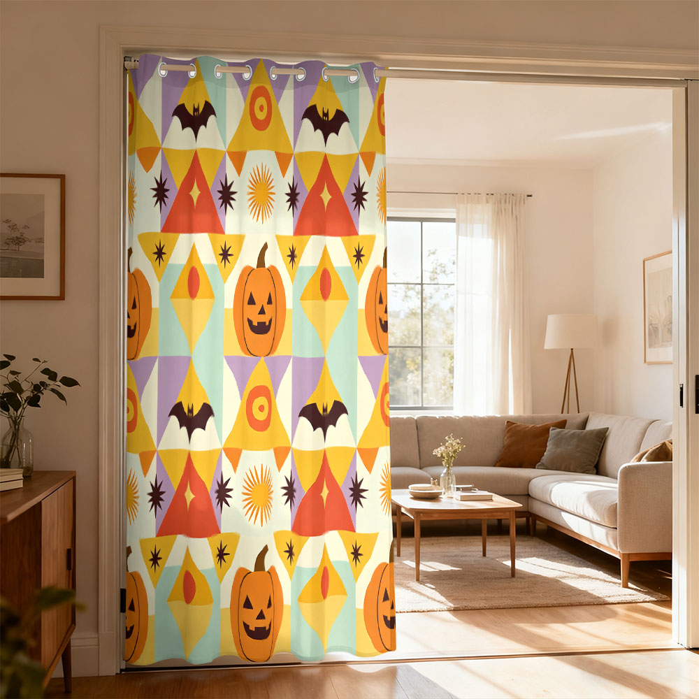 1pc Halloween pumpkin bat geom - Home Decor Curtain review and price